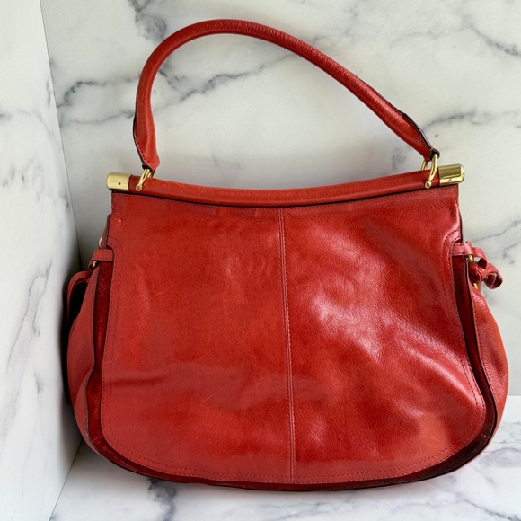 Coach Flagship Chelsea Dowel Flap Bag in Orange Leather - Picture 3 of 8